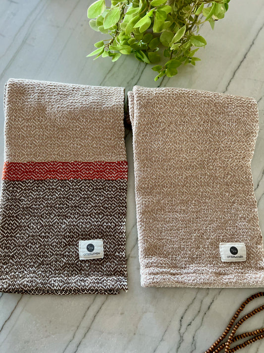 Beige Retro Twill Organic Cotton Towel Set