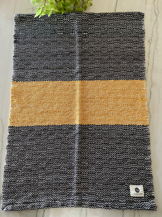 Charcoal Gold Stripe Towel