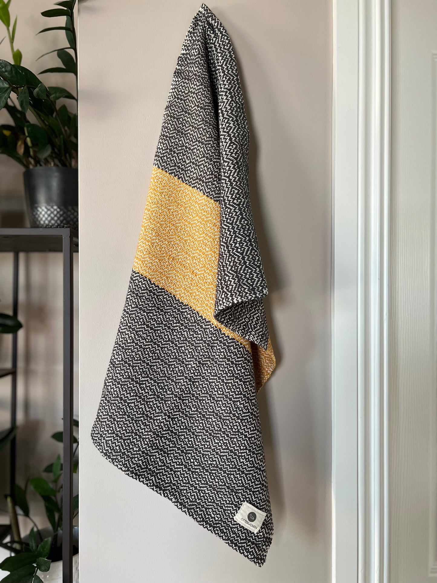 Charcoal Gold Stripe Towel