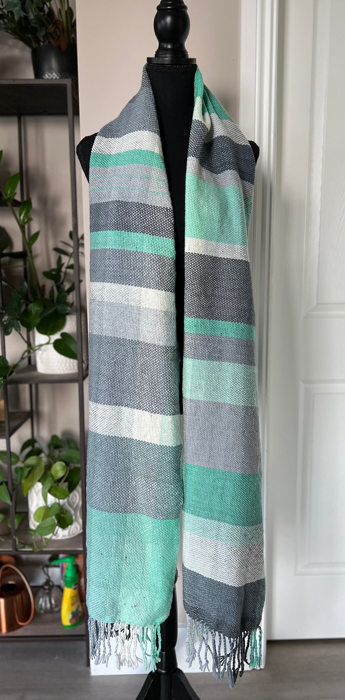 Wintergreen Striped Oversized Scarf