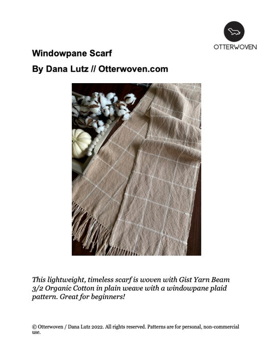 Rigid Heddle Weaving Pattern - Windowpane Scarf